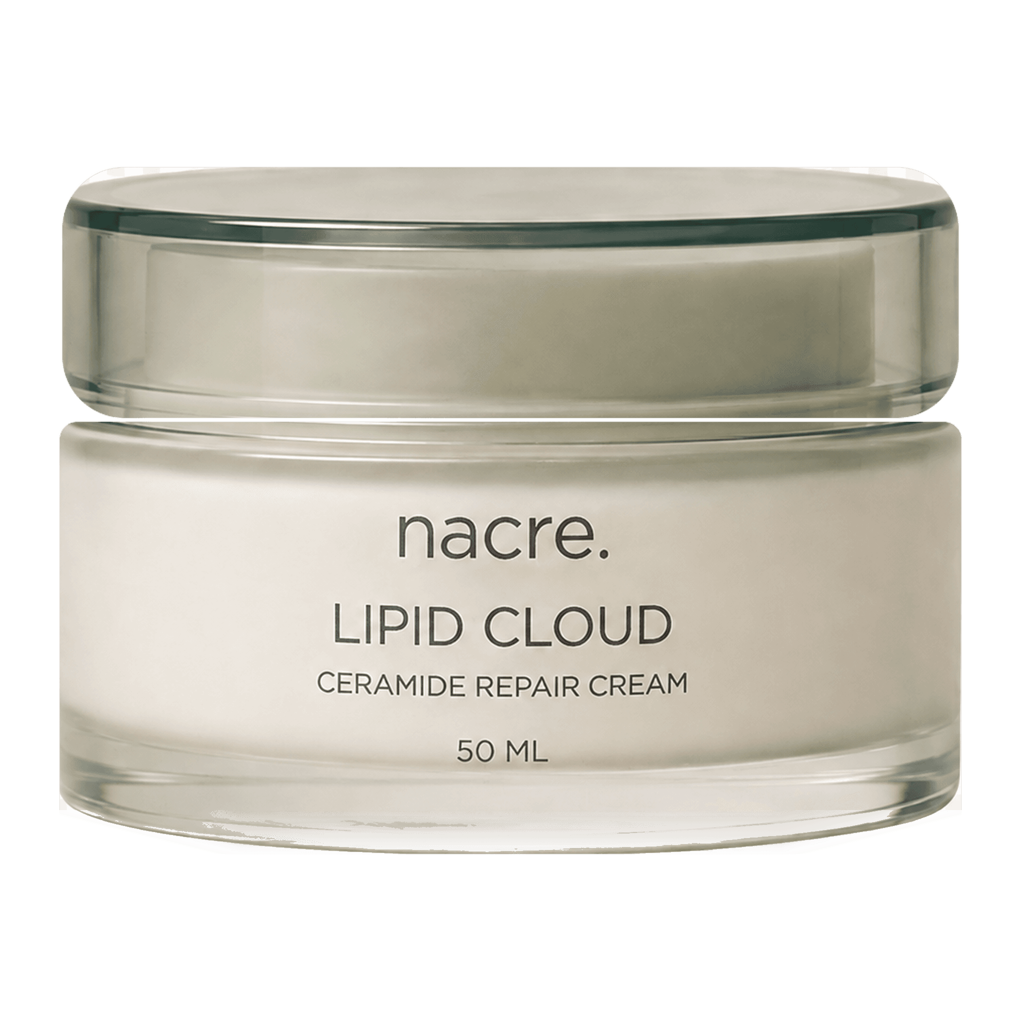 Vista frontal del tarro de crema NACRE Lipid Cloud.